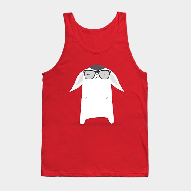 Hipster Bunny Tank Top by volkandalyan